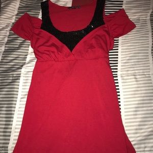 Red/Black Sequin Shirt